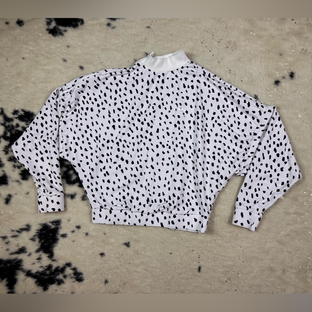 Adidas Black and White Dalmatian Spot Print Long sleeve Pullover Size XS